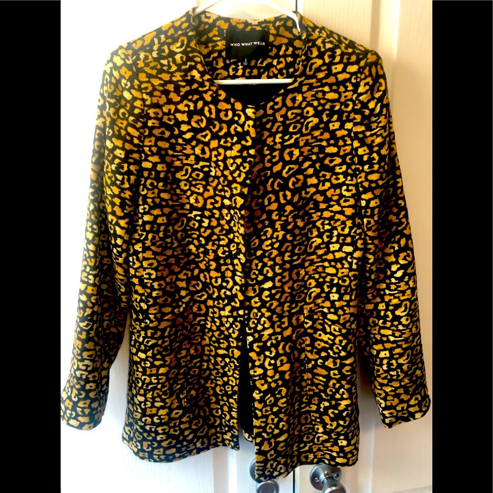 WHO WHAT WEAR leopard print jacket